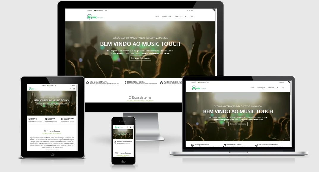 Music Touch prototype on a computer, tablet and phone